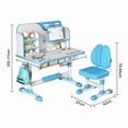 thumbnail image 3 of YNCE Kids Study Table and Chair Set, Adjustable Art Desk Girls Desk for Bedroom,Study Table with Large Writing Board Bookshelf and Drawer, 3 of 9