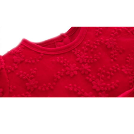 

Girls Dresses Short Sleeve Casual Dress Casual Print Red 66