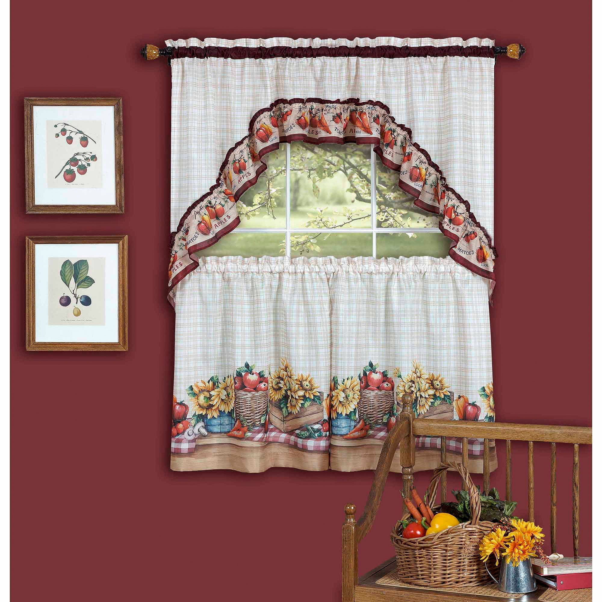 Achim Farmer S Market Kitchen Curtains Walmart Com