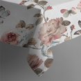 thumbnail image 4 of White Butterfly Rose Pattern Rectangle Tablecloth 60"x102",Waterproof Polyester Rectangle Table Cloth, Wipeable Spillproof Polyester Tablecloth for Dining, Camping, Indoor and Outdoor, 4 of 6