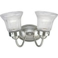 thumbnail image 3 of Fluted Glass Collection Two-Light Brushed Nickel Clear Prismatic Glass Traditional Bath Vanity Light, 3 of 5