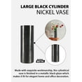 thumbnail image 4 of Serene Spaces Living Large Black Cylinder Vase, Minimalist Style for Modern Home Decor, Tall Geometric Flower Vase, Fit For Table Centerpieces & Office Tabletop Decor, Measures 3.75" D & 9.75" T, 4 of 4