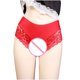 thumbnail image 2 of Puntoco Ropa interior breve para mujer Bragas de malla transparentes abiertas de encaje sexy de cintura alta para mujer, 2 of 5