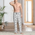 thumbnail image 5 of Uemuo Rabbit And Cloud Pattern Men's Wide Leg Palazzo Lounge Pants with Pockets Light Weight Loose Comfy Casual Pajama Pants-Large, 5 of 9
