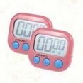 thumbnail image 2 of FRCOLOR kitchen alarm timer 2pcs LCD Screen Digital Kitchen Cooking Timer Count Down Up Clock Loud Alarm Magnetic Ultra Thin Timing Device for Laboratory - No Battery (Pink),2.95"X2.56"X0.79", 2 of 4
