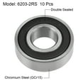 thumbnail image 2 of 6203-2RS Deep Groove Ball Bearing 17mmx40mmx12mm Double Sealed Chrome Steel P6 10pcs, 2 of 4