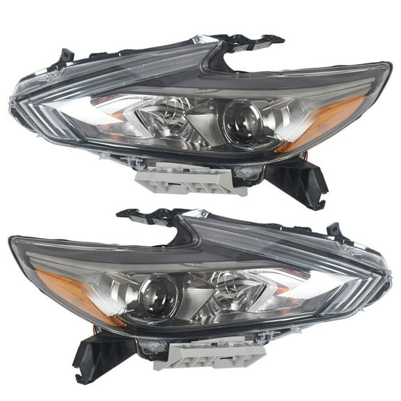 Replacement for 2016 2017 2018 Nissan Altima Halogen Halogen Type Projector Headlight Assembly Pair Left Right Side (Passenger & Driver Side)