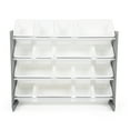 thumbnail image 3 of Humble Crew Kids Toy Storage Organizer with 16 Plastic Storage Bins, Grey/White, 3 of 5