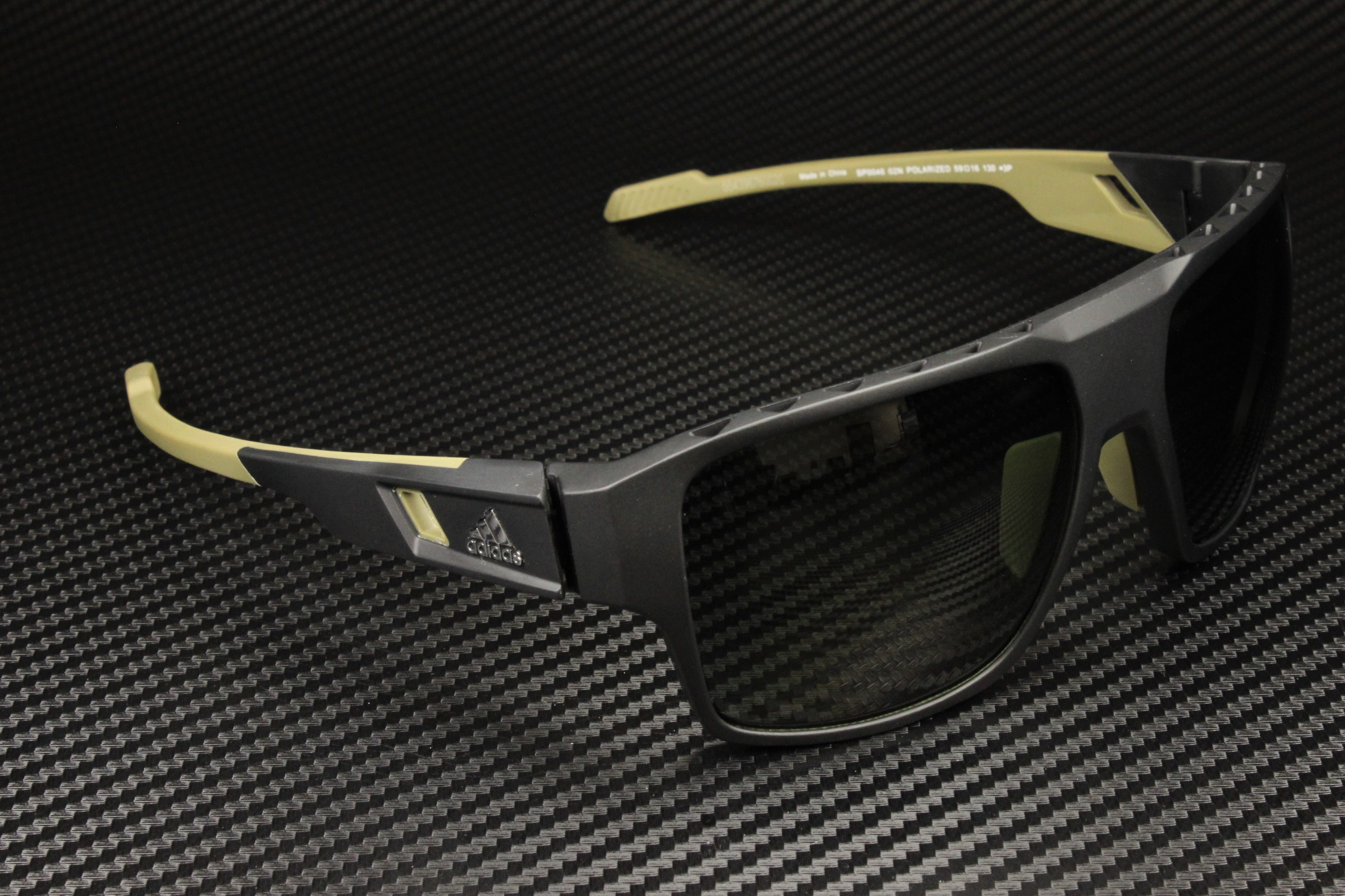 Adidas SP0046 02N 59mm Rectangle Sunglasses Men's Matte Black