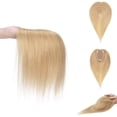 thumbnail image 5 of MY-LADY Woman 100% Remy Real Topper Human Hair Hair Extensions Natural Daily Hair Wigs Straight Hair Piece #24 Natural Blonde 10inch, 5 of 8