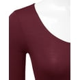 thumbnail image 4 of Doublju Women's Long Sleeve Round Neck Stretchy Bodysuit Tops (Plus Size Available), 4 of 5