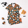 thumbnail image 6 of Miaoju Pajama Set for Women 2 Piece Round Neck Button Down Silk Pjs Halloween Lounge Set Homewear Pajama Set, 6 of 7