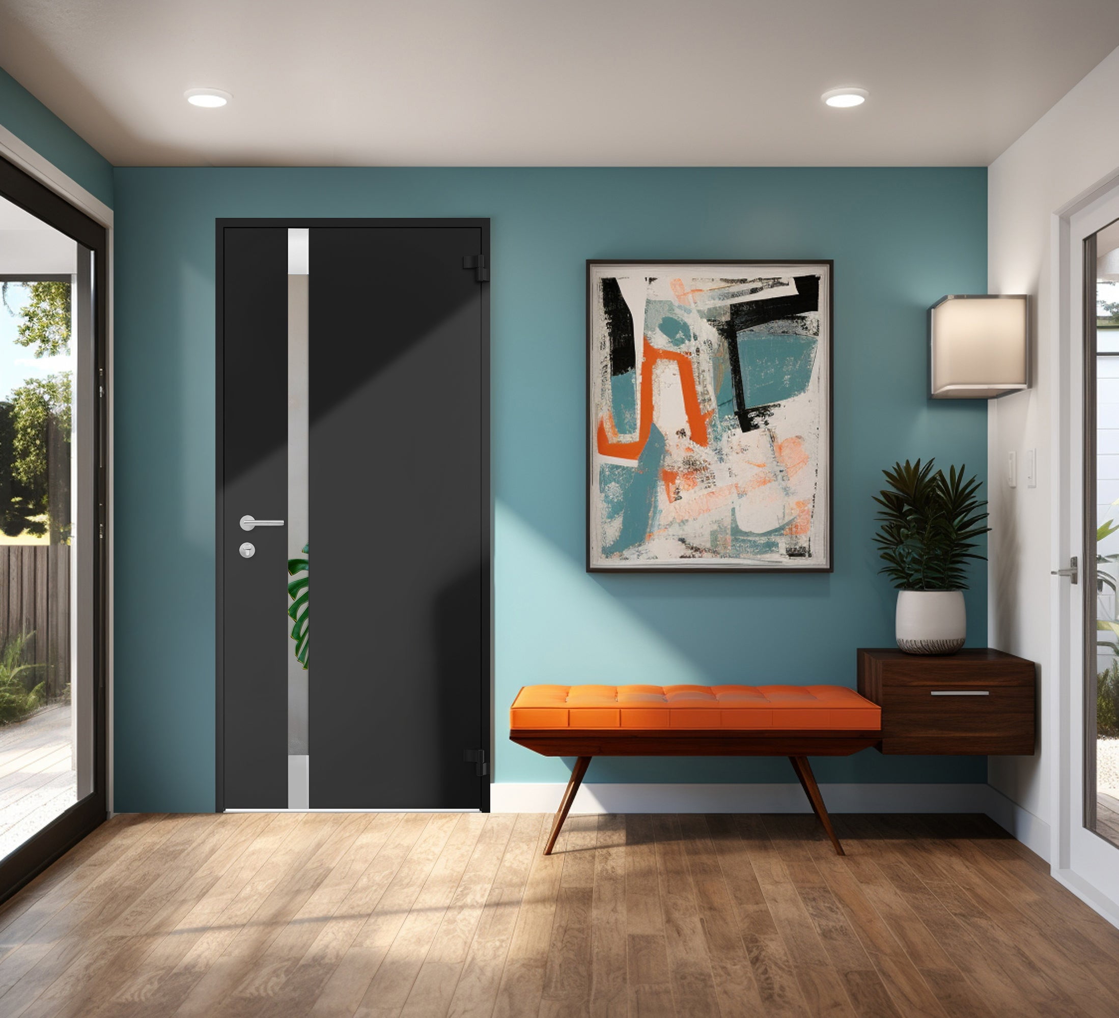 Front Exterior Prehung Steel Door / Cynex 6777 Black