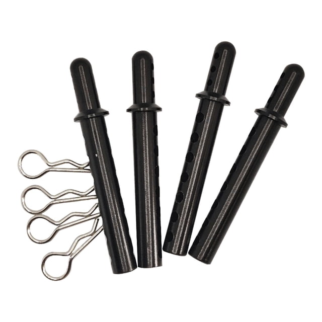 Soportes De Aleación Para Postes Con Pasadores De Clip R Para 1:10 1: 8 RC Car Negro Sunnimix Montaje de poste de cuerpo de aluminio
