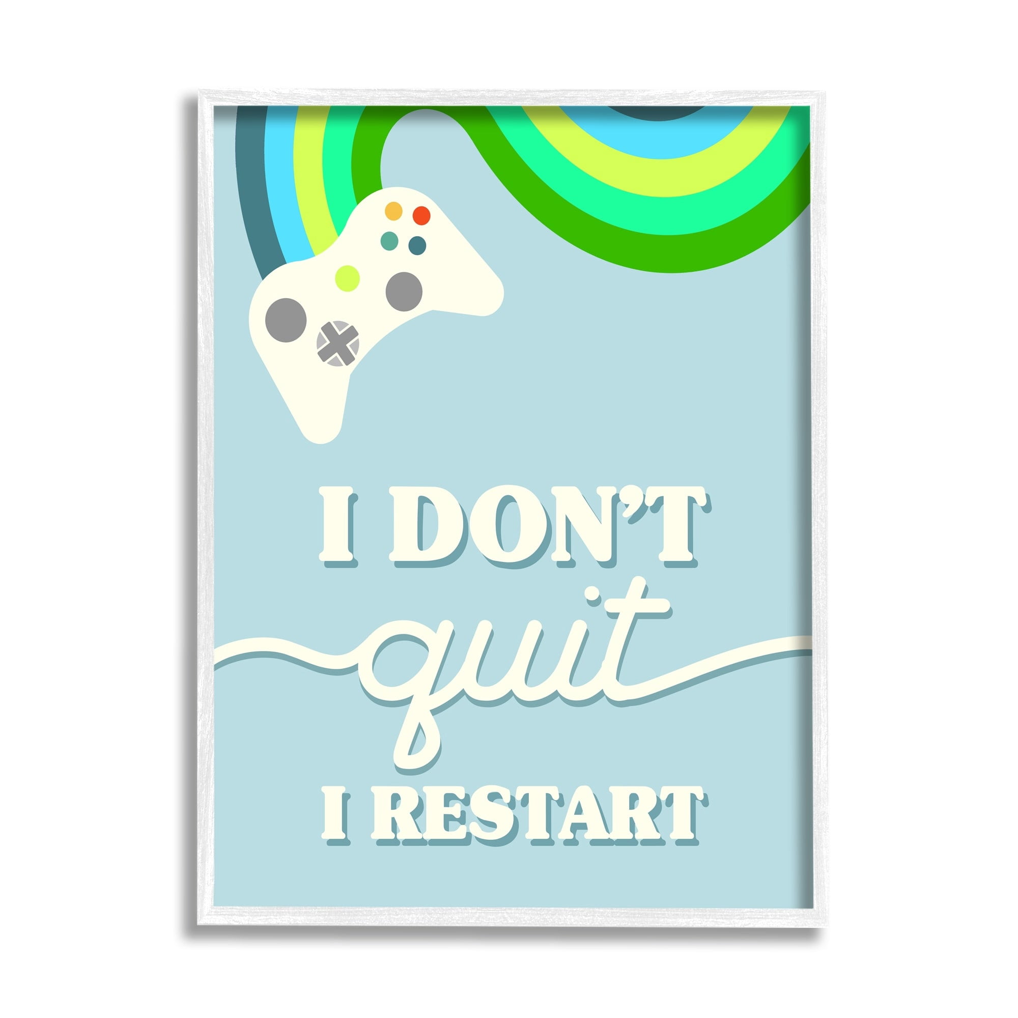 Stupell Industries I Don't Quit I Restart Video Game Phrase, 16 x 20, Design by Daphne Polselli