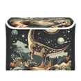 thumbnail image 7 of Yayeee Collapsible Storage Bin with Lid Fabric Closet Decorative Basket with Handles, Black Dinosaur, 7 of 7