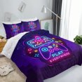 thumbnail image 3 of BlessLiving Cartoon Rocket Comforter Sets, Purple Comforter Sets King, Gamer Bedding Sets for Boys, 3 of 5