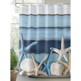 thumbnail image 2 of Fsddascl Coastal Starfish Shower Curtain Set - 48" x 72" Washable Bathtub Curtain with 12 Hooks, Blue Wooden Grain Seashells Country Waterproof Fabric Stall Shower Curtains for Bathroom/Bathtub, 2 of 6