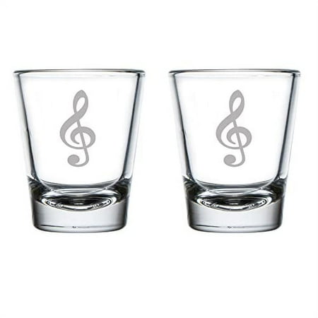 

Set of 2 Shot Glasses 1.75oz Shot Glass Treble Clef