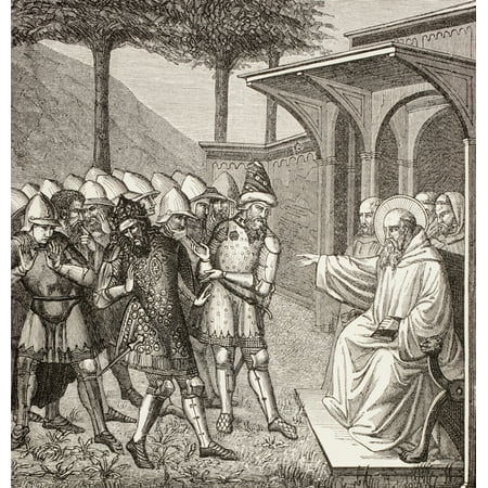 St Benedict Of Nursia Reproaches Baduila Aka Totila King Of The Ostrogoths...