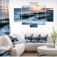 thumbnail image 1 of Sunset and Waves at Booby s Bay - Beach Photo Canvas Print, 1 of 3