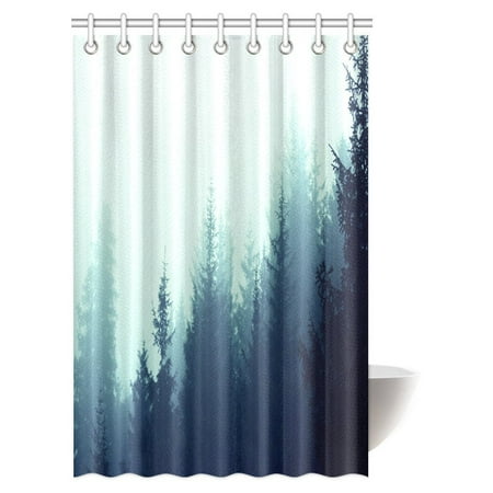 Mypop Farm House Decor Shower Curtain Misty Fog In Fir Forest On Mypop Farm House Decor Shower Curtain Misty Fog In Fir Forest On Mountain Sopes Bathroom Set With Hooks 48 X 72 Inches Com