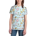 thumbnail image 2 of Honeii Rabbit Burger Coffee Print Youth Short Sleeve T-Shirt,Boys Athletic Shirt,Quick Dry Short Sleeve Performance Moisture Wicking T Shirt, 2 of 6