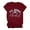 Wine, variant on Women's Short Sleeve Letter Print Casual TShirt Top, M, Sky Blue