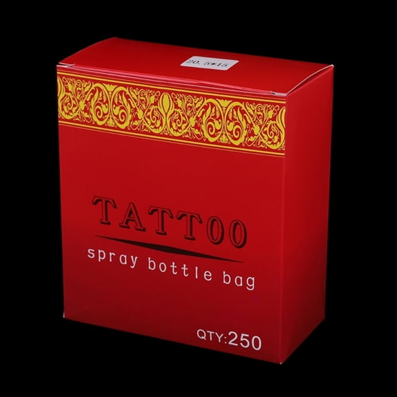 ZPAQI 250Pieces Disposable Tattoo Wash Bottle Bags Cover Sleeves Plastic Permanent