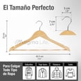 thumbnail image 2 of MAGMALIFE 20 Ganchos para Ropa de Madera: Gancho Giratorio de 360 Grados, Adecuado para Prendas Variadas, Elegantes, Evitan la Deformación de tu Ropa (Natural), 2 of 8