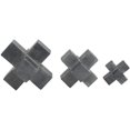 thumbnail image 6 of 6", 5", 3"H Black Marble Geometric Jack Sculpture, by DecMode (3 Count), 6 of 7