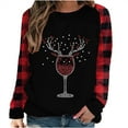 thumbnail image 2 of FDGIU Women's Christmas Long Sleeve T-Shirt - Lightweight Christmas Tree Graphic Top, Snowflake Sequined Blouse, Xmas Vacation Casual Sweatshirt, 2 of 3