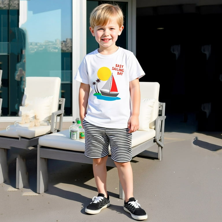 RTKFRFLM Toddler Boy Summer Shorts Set 2 Piece Short Sleeve Cute