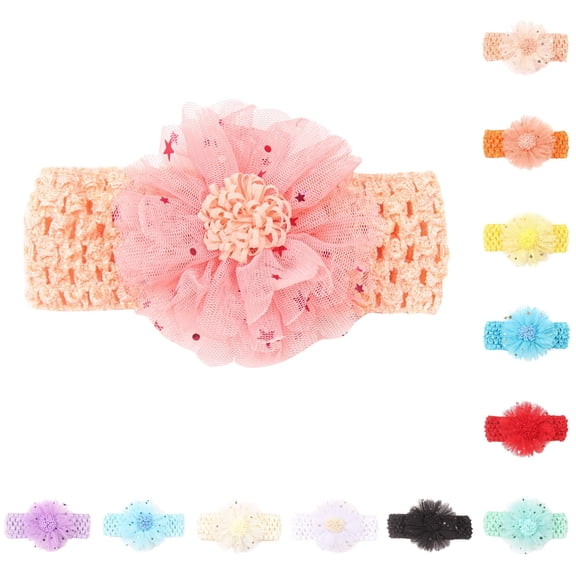 Baby Headbands Toddler Boys Girls Solid Lace Flower Hairband Headwear Elastics Accessories