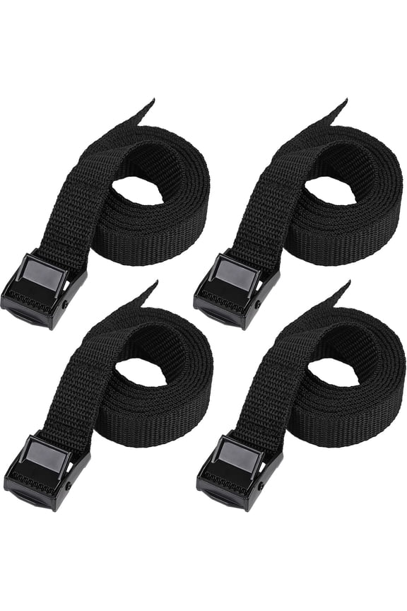 Heavy-Duty Luggage Straps with Buckles - 4-Pack 48" Cinch Straps for Travel, Cargo & Camping (260lb Capacity) - Secure & Adjustable Cam Straps
