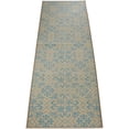 thumbnail image 1 of Custom Size Skid Resistant Backing Rug Runner Floral Trellis Blue Design Cut to Size Roll Runner Rug By Feet, 1 of 8