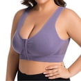 thumbnail image 3 of APEXFWDT Women's Plus Size Wireless Sports Bra Front-Closure Comfort Bra Light Support Yoga Bra for Daily Workouts,Dark Gray, 3 of 5
