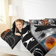 thumbnail image 4 of Manfei Basketball Sport Full Size Comforter Sets,Boys Ball Game Bedding Comforter Set,Orange Gray Black Bedding Sets For Kids,Ultra Soft Home Decor Reversible,3pcs, 4 of 8