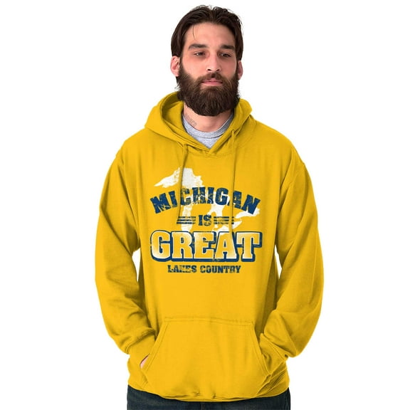 Michigan Is Great MI Lakes Pride Hoodie Sweatshirt Women Men Brisco Brands S