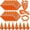 Orange, variant on 24 Pack Bulk Cowboy Bandanas, Multi-purpose Unisex Head Scarf, Neck Wrap & Face Cover Accessory