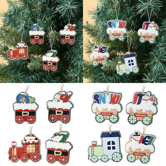 Vaidha Christmas Decorations Acrylic Printing Christmas Train Small Pendant