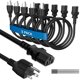 thumbnail image 1 of Chenchen Computer TV Monitor Replacement Power Cord 1 Ft/5 Pack, 3-Prong AC Universal Power Supply Cable 5-15P to IEC 320 C13 C14, SJT 18AWG 10A/125V for Treadmill Printer,PC,Desktop+Ties-ETL-White, 1 of 1