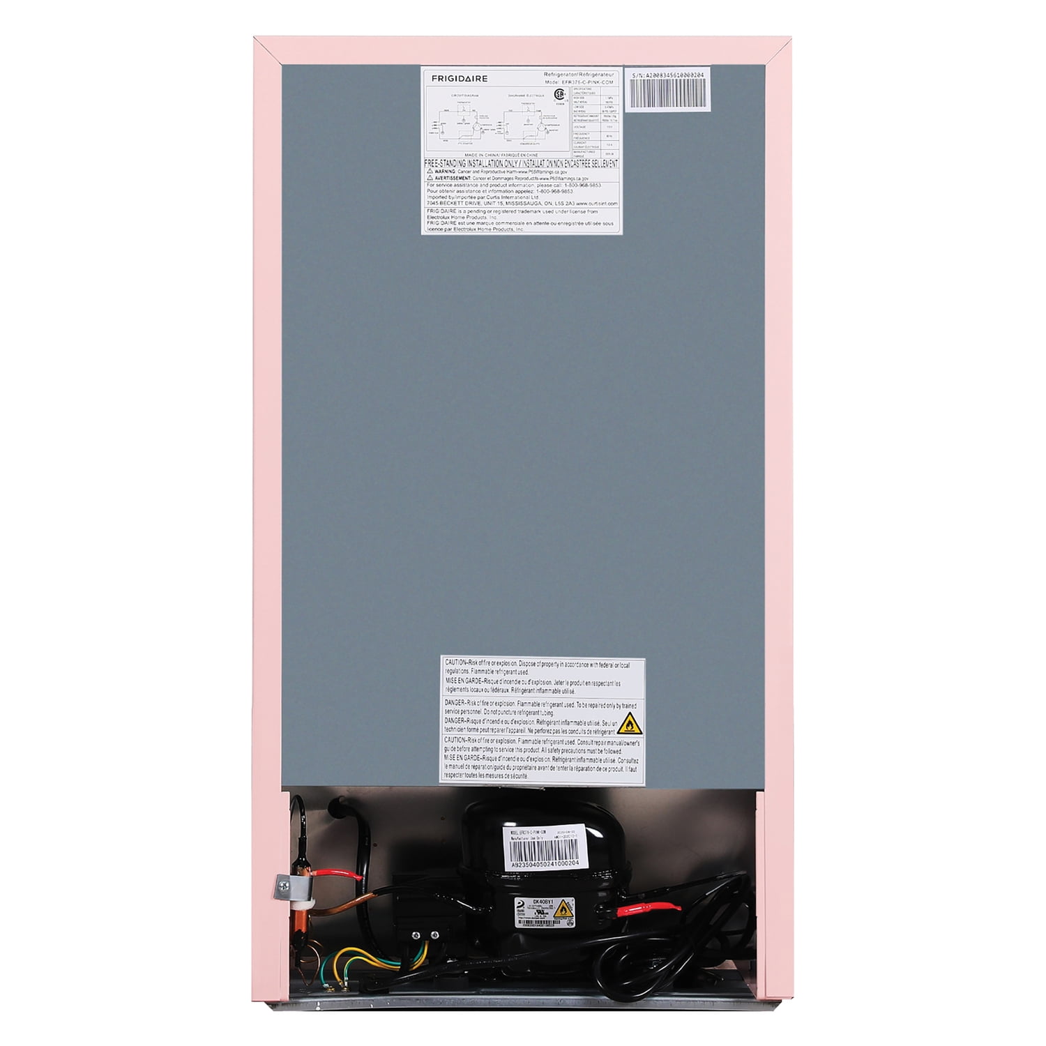 Frigidaire EFR376 C PINK 3 2 Cu Ft 65 Watt Retro Bar Fridge with Side Bottle Opener Pink