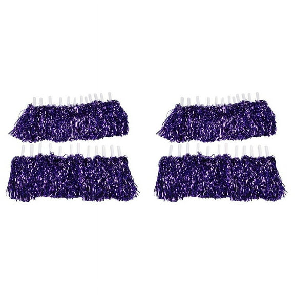 48Pcs Cheerleading Poms Metallic Foil Cheer Poms with Plastic Handle for Adults Kids Cheerleaders Party