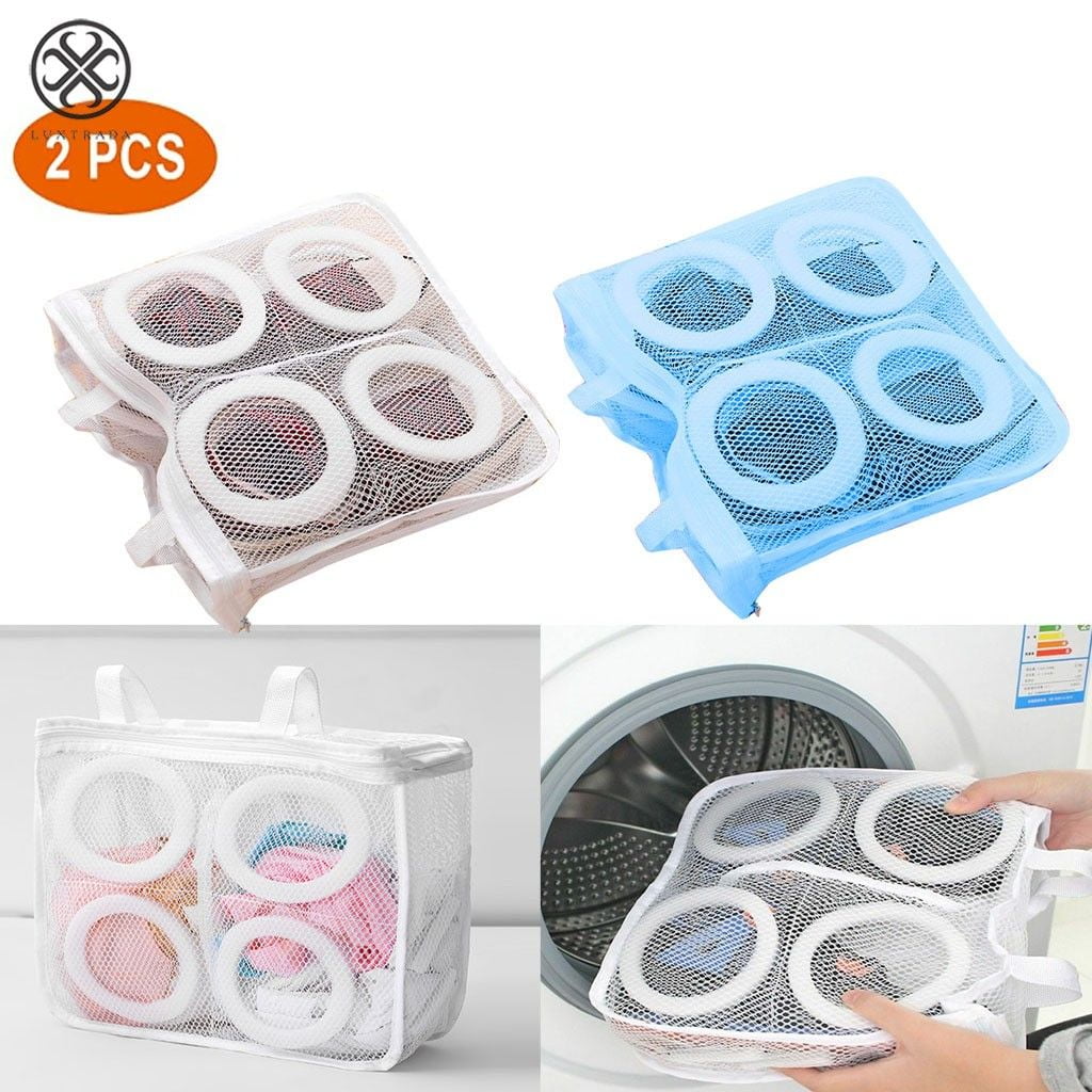 Luxtrada 2pcs Durable Mesh Laundry Wash Shoes Laundry Shoes Wash Bag