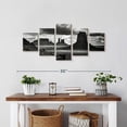 thumbnail image 2 of Elephant Stock Bw Monument Valley National Park Wall Art - Horizontal Multi Panel Canvas - 5 Pieceliving Room Wall Decor - Photography Nature Multi Panel - Black And Gray Decor - 29" x 12", 2 of 4