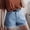(Fashion 46)Light Blue, variant on Solid Denim Shorts for Women Fashion Rolled Hem Denim Short Pants Summer Comfortable Jean Short Pants