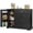 Black, variant on Aiho Coffee Bar Cabinet with Drawers & Doors, Sideboard Buffet Storage for Kitchen & Living Room, White