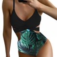 thumbnail image 1 of Maillot de Bain pour Femmes String Ceinture Découpée une Pièce Maillot de Bain Floral Ensemble Costume Humide, 1 of 5
