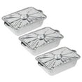 thumbnail image 3 of LOLIPPYY Set of 3 Aluminum Foil Rectangle Baking Pans with Lids, Heating Pots for Cooking and Baking, 3 of 7